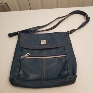 RELIC BlueFaux Leather Messenger Crossbody Bag Shoulder Purse 8.5” X 10.5 X 3